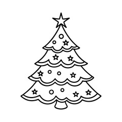 printable christmas tree coloring pages vector line art