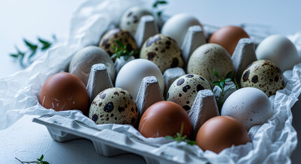 quail eggs in a nest