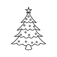 printable christmas tree coloring pages vector line art