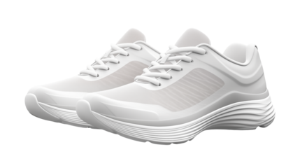 Sleek all white sneakers showcase modern design elements perfect for active lifestyle trends, stylish footwear.