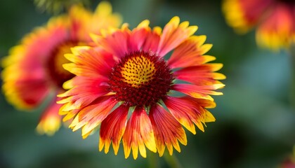 vibrant gaillardia aristata spintop blanket flower close up stunning red and yellow blooms