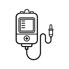 Infusion Pump Editable Vector Icon - Hospital Equipment and Medical Applications