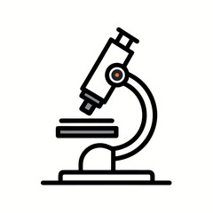 Microscope Outline Vector Illustration - Biology Classes and Health Diagnostics