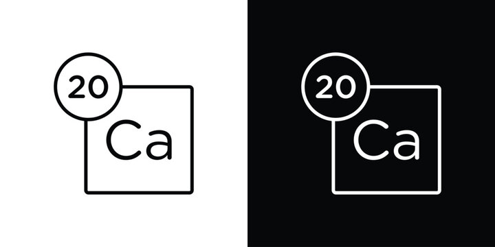 Calcium icon in outline and solid vector sign for web