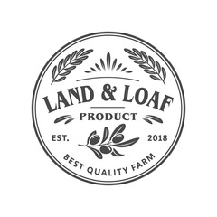 Olive oil design elements. Olive farm logo template isolated on white background. Vector illustration