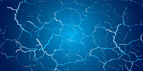 Abstract Blue Cracked Ice or Lightning Pattern Background - Dynamic texture representing power, damage, frozen effects, or futuristic energy