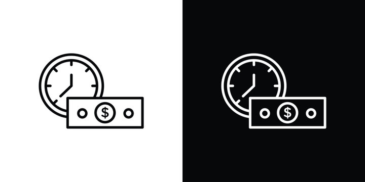 Annuity icon in outline and solid vector sign for web