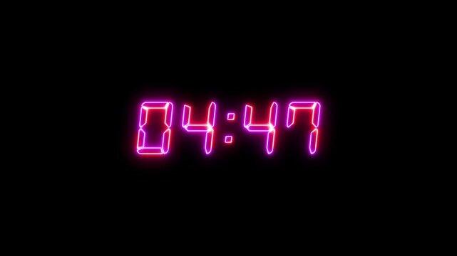Digital 5 minutes countdown, 5 minute timer countdown animation, seconds on transparent background 300 second countdown timer.