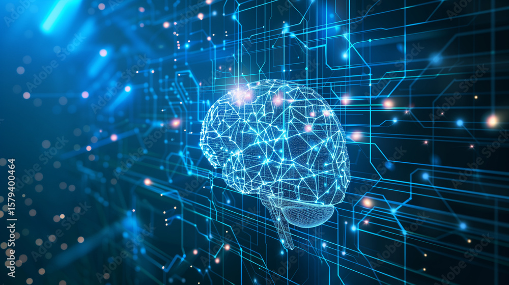 Aufkleber innovative neural network visualization digital realm graphic image high-tech environment abstract v