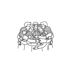 Fototapeta premium Group of people in a supportive and loving embrace