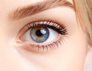 Obraz premium Close-Up of Young Woman’s Eye with Natural Makeup