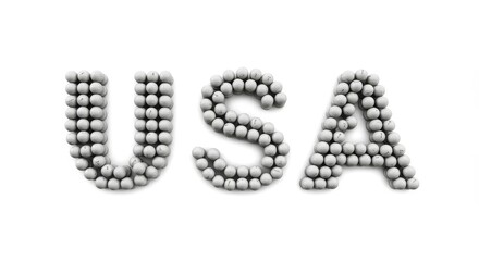 USA Golf Ball Formation - White golf balls arranged to spell USA. Patriotic, sport, texture, arrangement, country