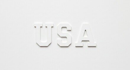 USA Letters White Background - White letters spelling USA on a white background. Simple, clean, and modern design