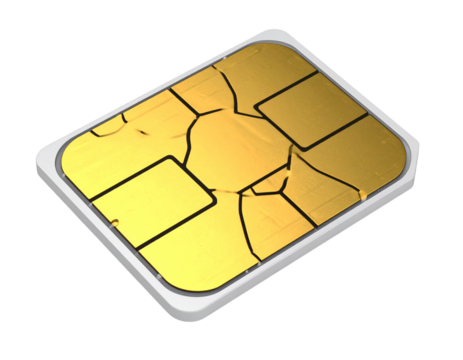  Macro Zoom on SIM Chip Contacts Only, Cropped Tight Frame with Extreme Detail