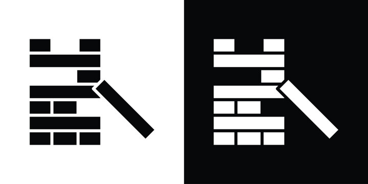 Wooden block icon vector glyph pack. Black silhouette icons.