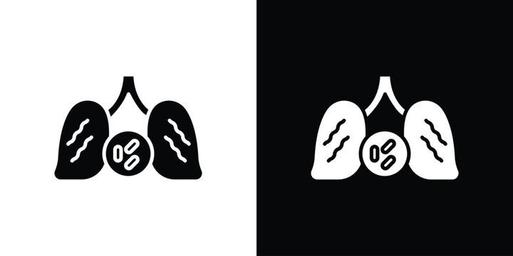 Tuberculosis TB icon vector glyph pack. Black silhouette icons.