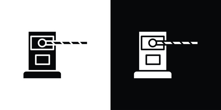 Toll road icon vector glyph pack. Black silhouette icons.