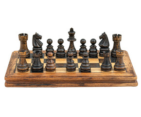 Strategic chess game showcase board game isolated on transparent background