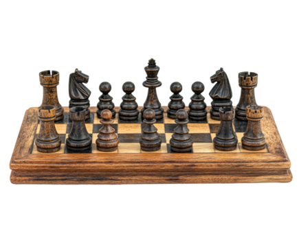 Strategic chess game showcase board game isolated on transparent background - Powered by Adobe