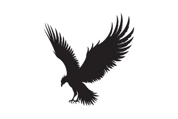 Silhouette of a majestic eagle with wings spread wide in flight