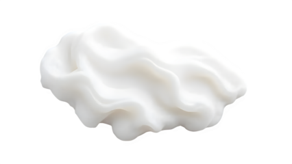 Creamy white cosmetic product, isolated on white background