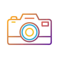 Colorful camera icon illustration in modern flat design  