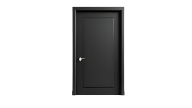 Black Interior Door, isolated on white background