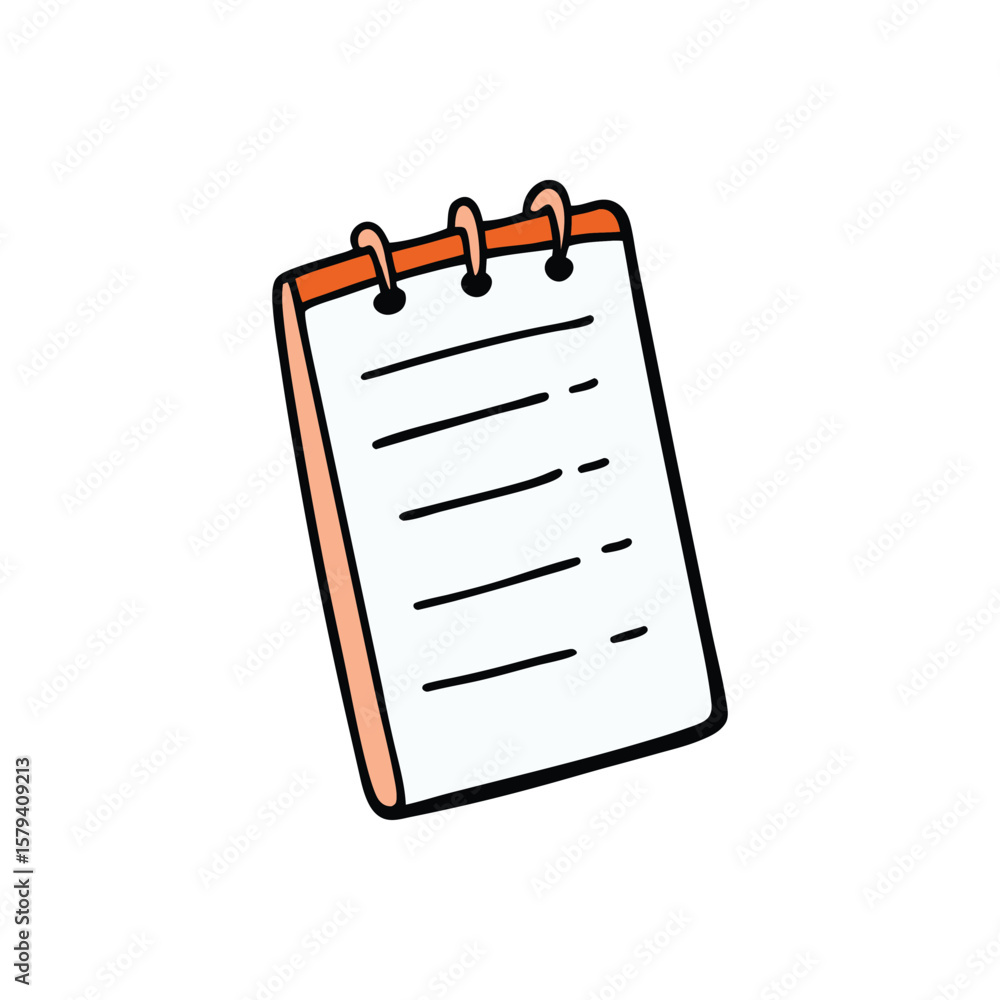 Poster vector art of a blank notepad isolated on white background for writing notes and memos
