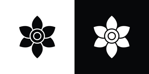 Magnolia icon vector glyph pack. Black silhouette icons. © Xevier