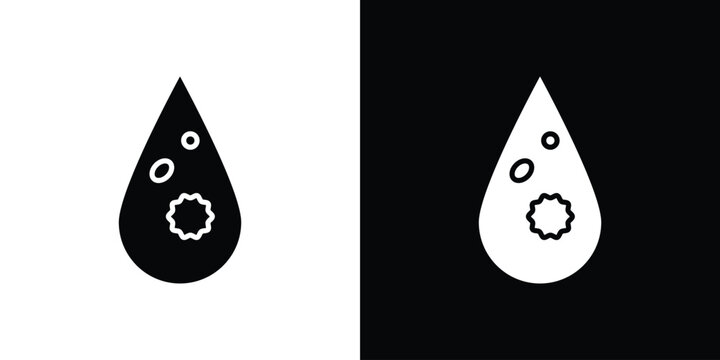 Leukemia icon vector glyph pack. Black silhouette icons.