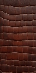 Fototapeta premium Textured brown leather surface with patterned block design