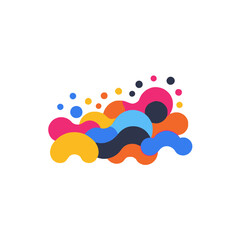 Abstract Colorful Bubbles Illustration-Modern Graphic Design Element-Vibrant Shapes on White Background-Creative Artwork for Digital Projects-Playful and Dynamic Design