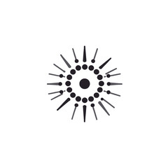 Obraz premium Abstract Sunburst Design-Modern Circular Graphic with Rays-Black and White Geometric Pattern-Minimalist Vector Illustration for Backgrounds and Art Projects