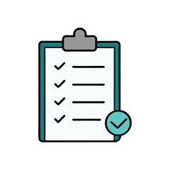 Vector art of a completed checklist with check marks isolated on white background