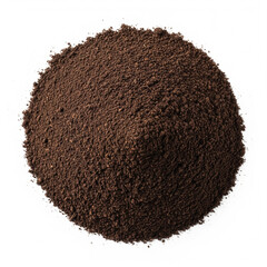  Top View of Black Tea Powder Heap on White