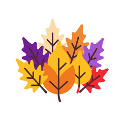 Obraz premium Colorful Autumn Leaves Illustration-Fall Season Foliage Art-Vibrant Leaf Collection-Seasonal Decor-Thanksgiving and Halloween Graphic-Nature Inspired Design