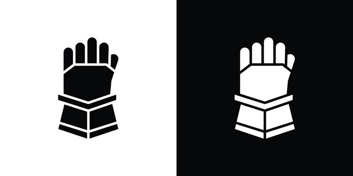 Gauntlet icon vector glyph pack. Black silhouette icons.