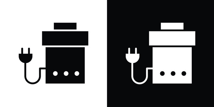 Garbage disposal icon vector glyph pack. Black silhouette icons.