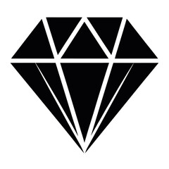 Diamond Gem Silhouette Luxury Jewelry Icon