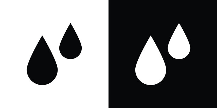 Drop icon vector glyph pack. Black silhouette icons.