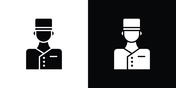 Concierge icon vector glyph pack. Black silhouette icons.