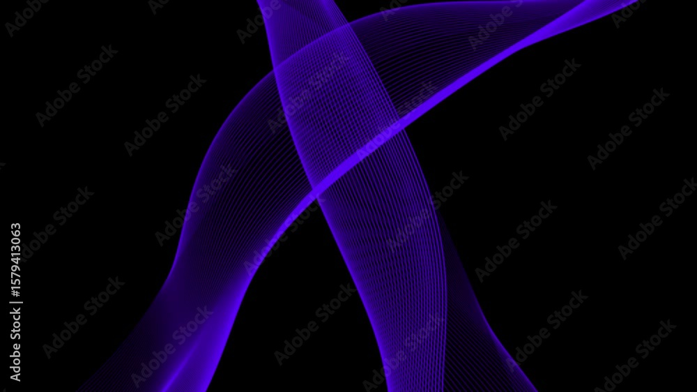 Aufkleber dynamic purple lines abstract animation on black background - modern design element