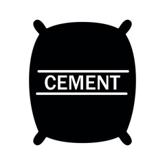Cement Sign Icon - Minimalist cement bag symbol to visually indicate construction materials or heavy-duty supplies.