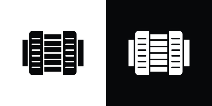 Car alternator icon vector glyph pack. Black silhouette icons.