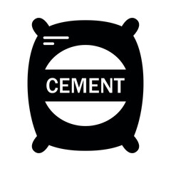 Cement Sign Icon - Minimalist cement bag symbol to visually indicate construction materials or heavy-duty supplies.