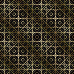 Vector golden seamless ornamental luxury geometric pattern - outline art deco rich design. Repeatable elegant royal background. Symmetry endless print