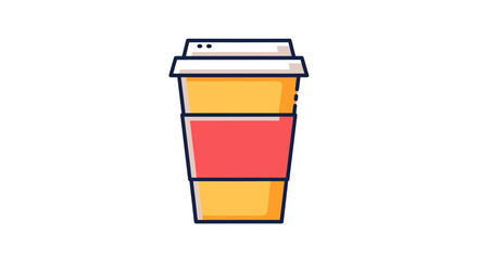 Illustration of a Coffee Cup in a Minimalistic Style for Beverage Promotion