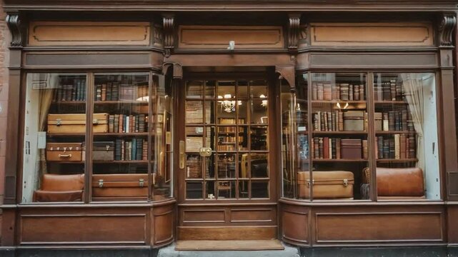 Facade of a vintage bookstore.