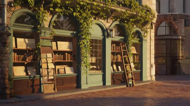 Facade of a vintage bookstore.