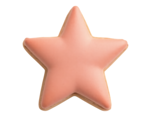 Pink Star Cookie with Glaze